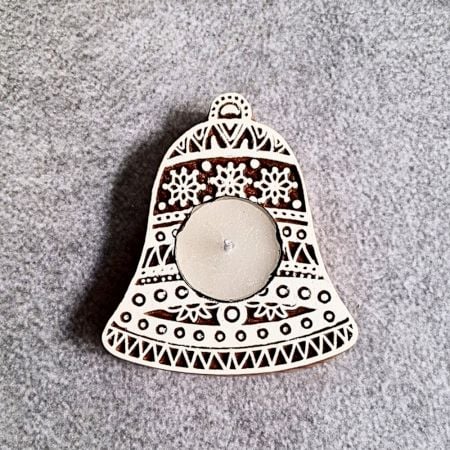 Handcrafted Wooden Bell T Light Set of 5